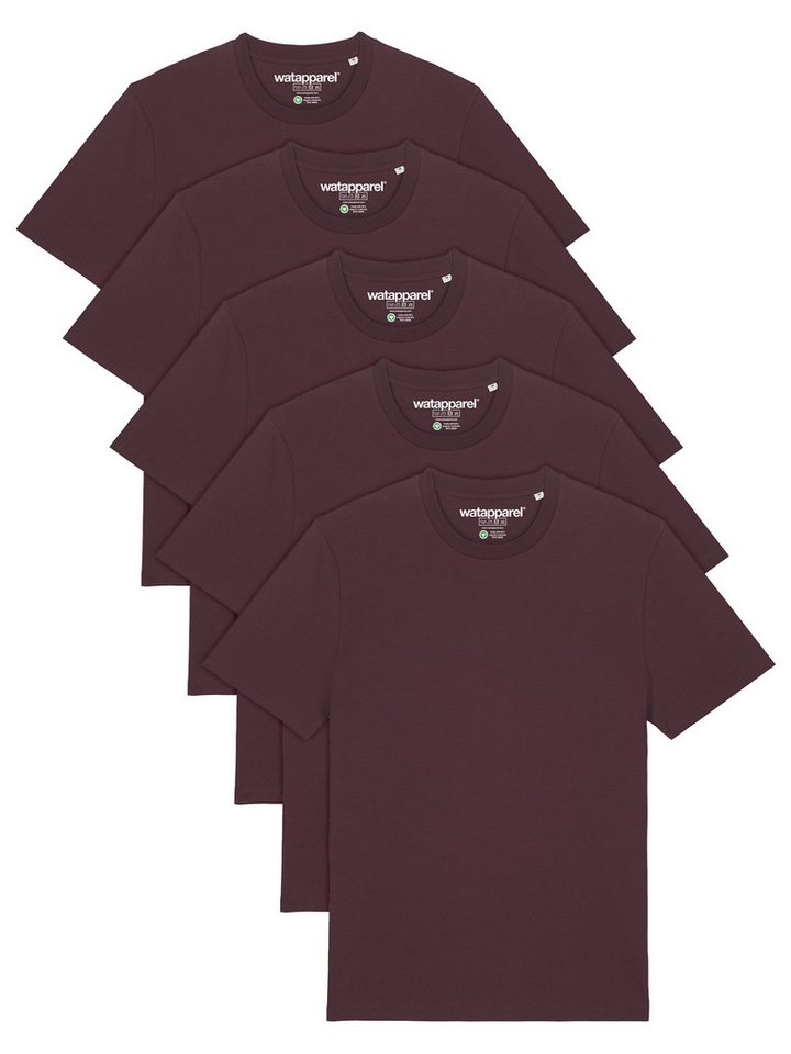 wat? Apparel T-Shirt 5er Multipack Bio Basic T-Shirt Red Brown von wat? Apparel
