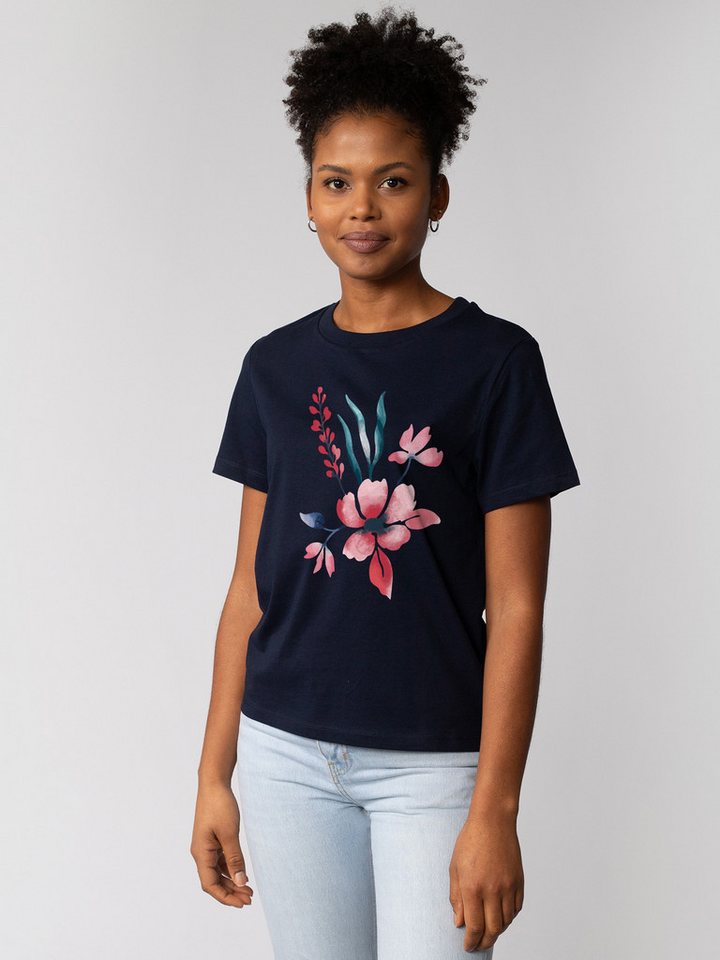 wat? Apparel T-Shirt Blume in Wasserfarbe 01 von wat? Apparel