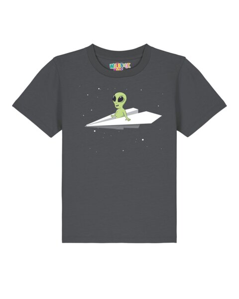 watabout.kids T-Shirt Kinder Alien on a paper plane von watabout.kids