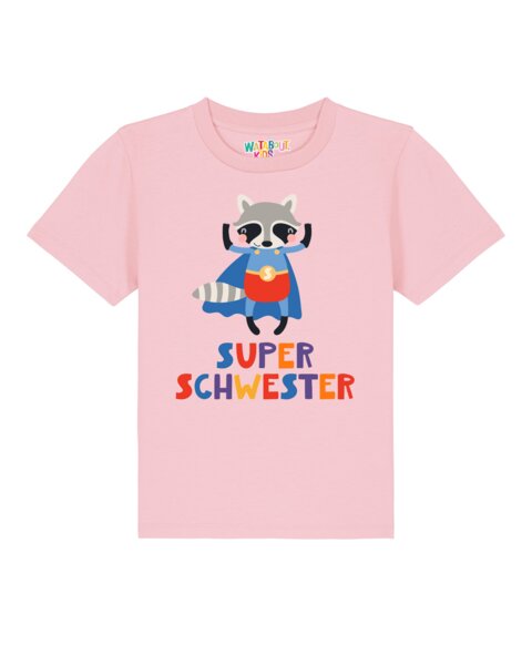 watabout.kids T-Shirt Kinder Waschbär Superschwester von watabout.kids