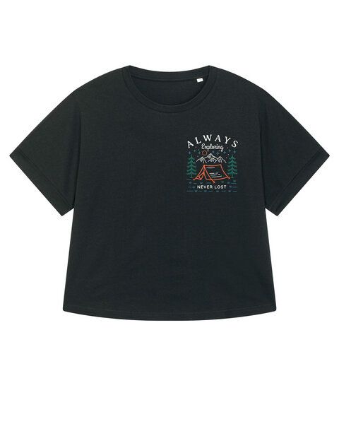 watapparel Oversize T-Shirt Frauen Always exploring never lost von watapparel