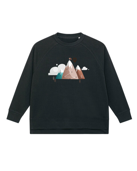 watapparel Oversize Sweatshirt Frauen Mountain Path & Clouds von watapparel