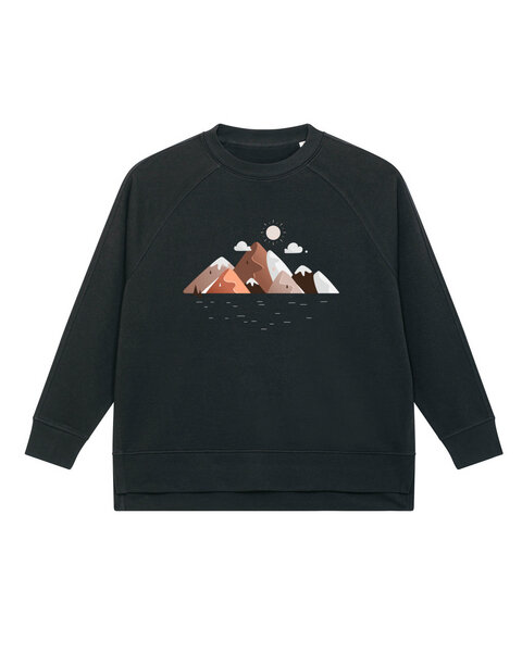 watapparel Oversize Sweatshirt Frauen Mountains & Moon von watapparel