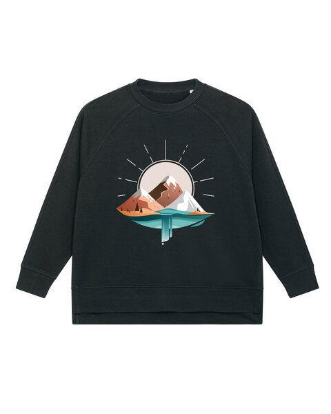 watapparel Oversize Sweatshirt Frauen Sunrise & Lake von watapparel