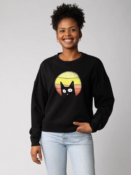 watapparel Sweatshirt Frauen Sunset Cat von watapparel