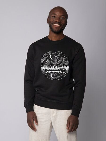 watapparel Sweatshirt Unisex Mountains by night von watapparel