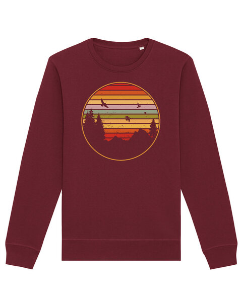 watapparel Sweatshirt Unisex Sunset Berge & Tannen von watapparel