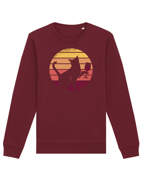 watapparel Sweatshirt Unisex Sunset Katze & Rotwein von watapparel