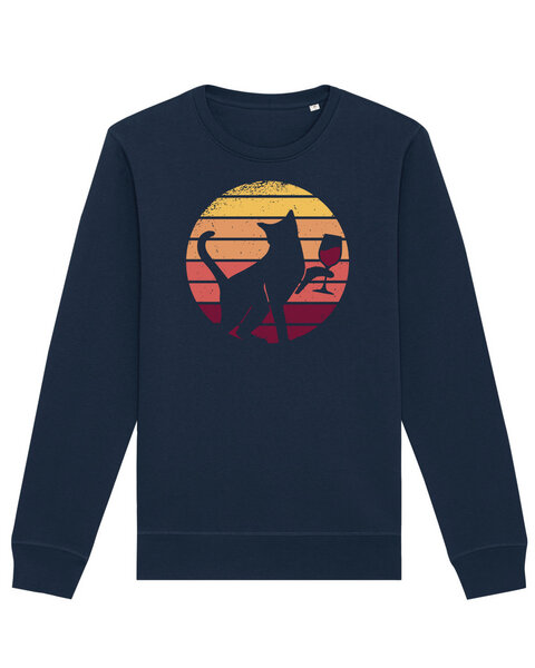 watapparel Sweatshirt Unisex Sunset Katze & Rotwein von watapparel