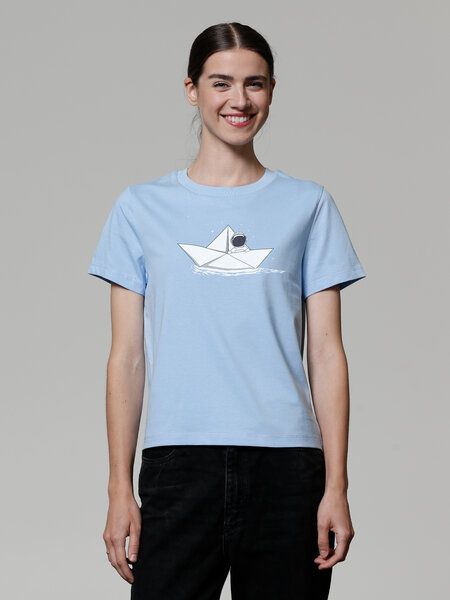 watapparel T-Shirt Frauen Astronaut in paper boat watapparel T-Shirt Frauen Astronaut in paper boat von watapparel