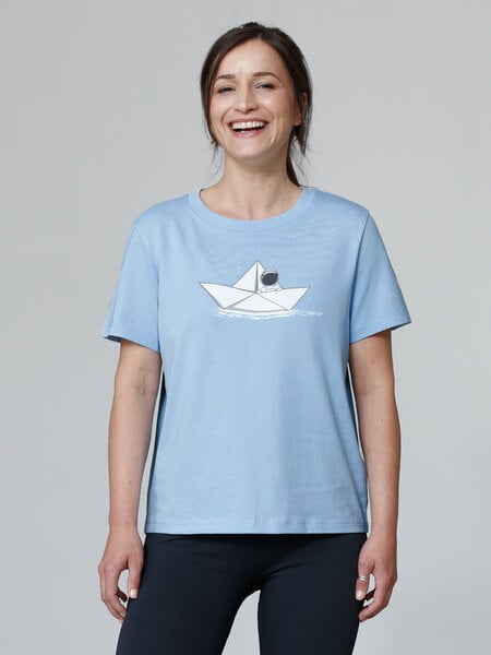 watapparel T-Shirt Frauen Astronaut in paper boat von watapparel