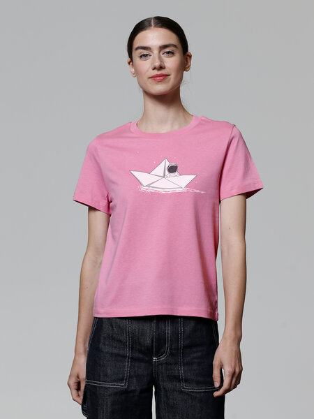 watapparel T-Shirt Frauen Astronaut in paper boat von watapparel