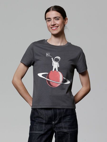 watapparel T-Shirt Frauen Astronaut says Hi von watapparel