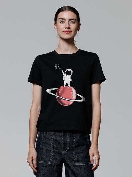 watapparel T-Shirt Frauen Astronaut says Hi watapparel T-Shirt Frauen Astronaut says Hi von watapparel