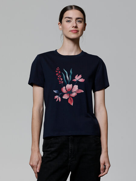 watapparel T-Shirt Frauen Blume in Wasserfarbe 01 von watapparel