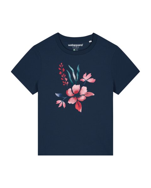 watapparel T-Shirt Frauen Blume in Wasserfarbe 01 von watapparel