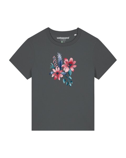 watapparel T-Shirt Frauen Blume in Wasserfarbe 02 von watapparel