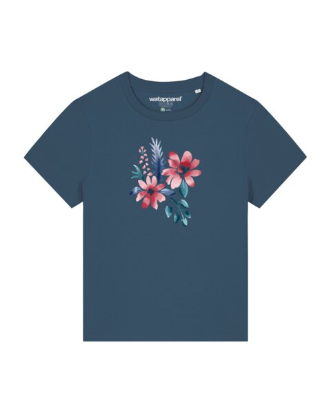 watapparel T-Shirt Frauen Blume in Wasserfarbe 02 von watapparel