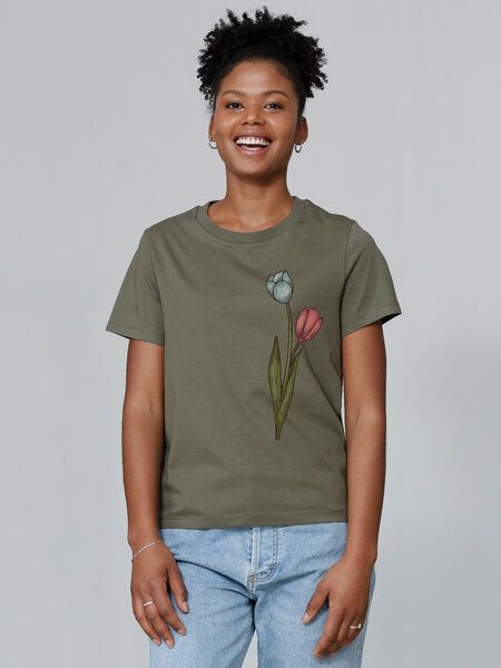 watapparel T-Shirt Frauen Blume in Wasserfarbe 05 von watapparel
