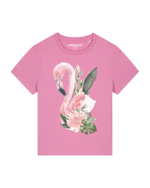 watapparel T-Shirt Frauen Flamingo mit Blumen von watapparel