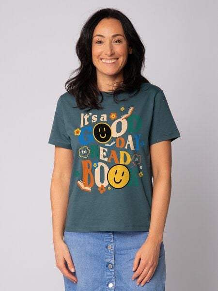 watapparel T-Shirt Frauen Good day to read a book von watapparel