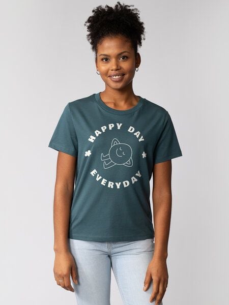 watapparel T-Shirt Frauen Happy day everyday von watapparel