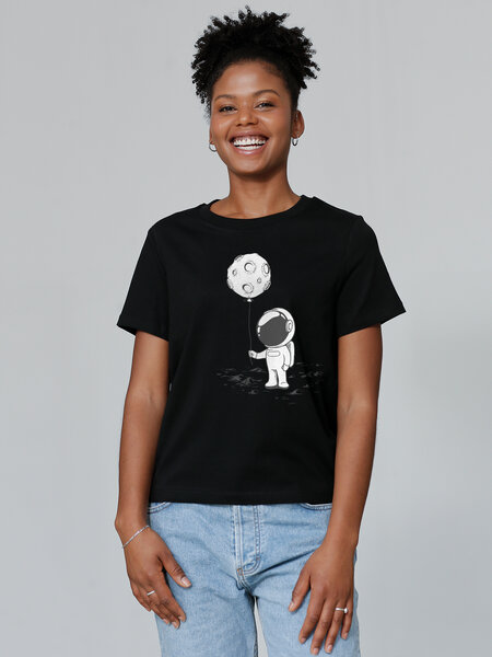 watapparel T-Shirt Frauen Kleiner Astronaut mit Luftballon von watapparel