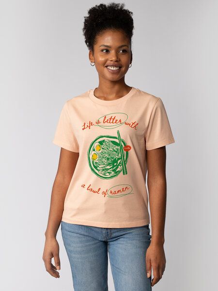 watapparel T-Shirt Frauen Life is better with ramen von watapparel