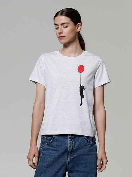 watapparel T-Shirt Frauen Mädchen mit Luftballon (print) von watapparel