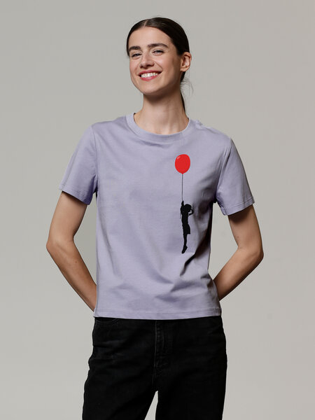 watapparel T-Shirt Frauen Mädchen mit Luftballon (print) von watapparel