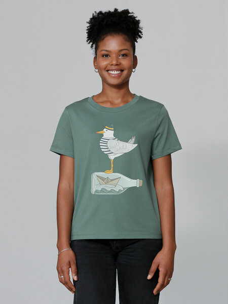 watapparel T-Shirt Frauen Möwe mit Hut von watapparel