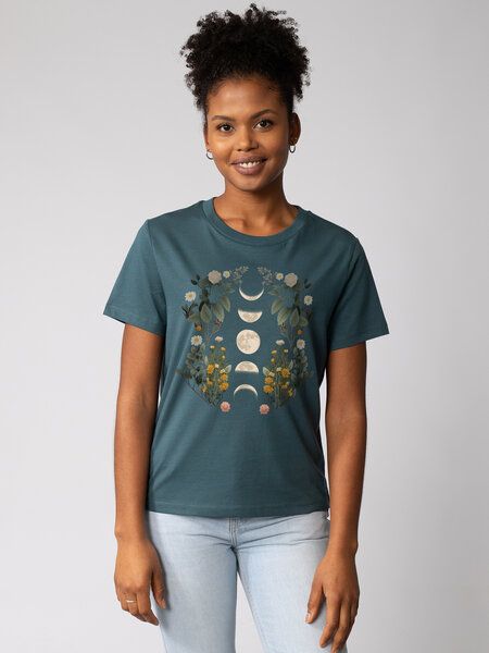 watapparel T-Shirt Frauen Moonphases & Flowers von watapparel