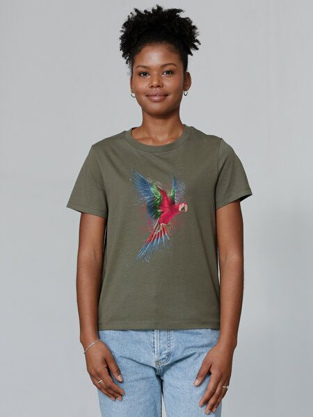 watapparel T-Shirt Frauen Papagei watapparel T-Shirt Frauen Papagei von watapparel