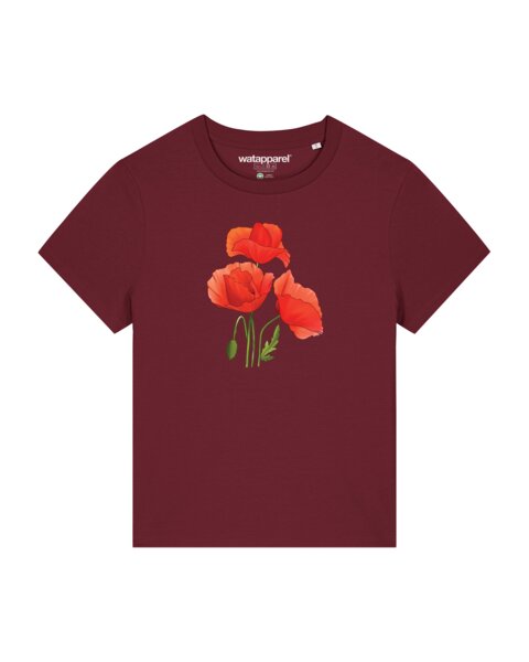 watapparel T-Shirt Frauen Poppy Flowers von watapparel