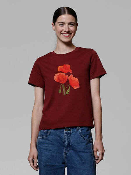 watapparel T-Shirt Frauen Poppy Flowers von watapparel