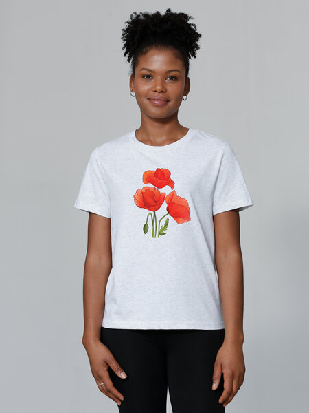 watapparel T-Shirt Frauen Poppy Flowers von watapparel