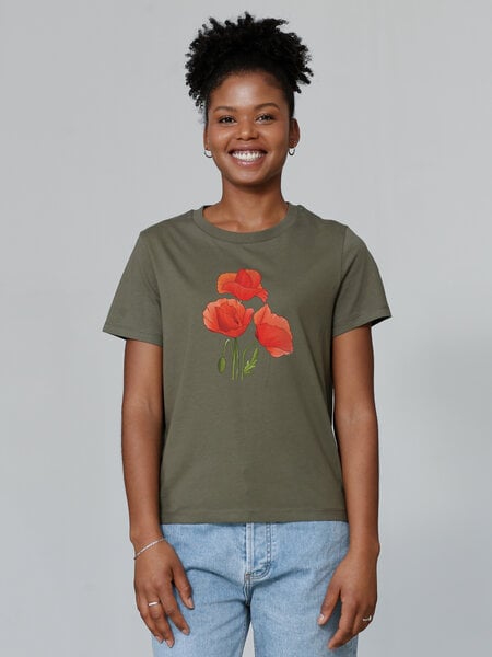 watapparel T-Shirt Frauen Poppy Flowers von watapparel