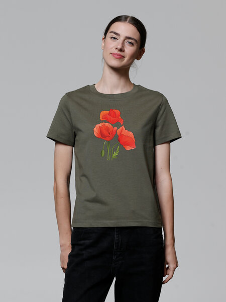 watapparel T-Shirt Frauen Poppy Flowers von watapparel