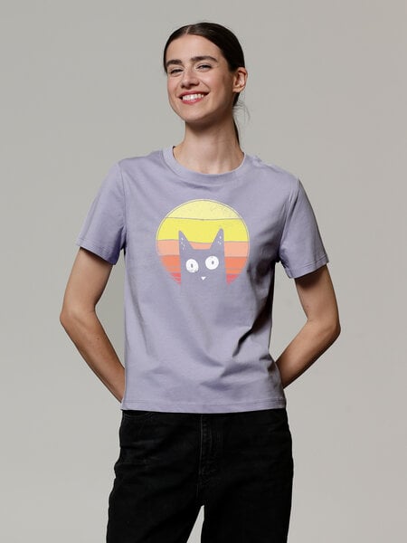 watapparel T-Shirt Frauen Sunset Cat von watapparel