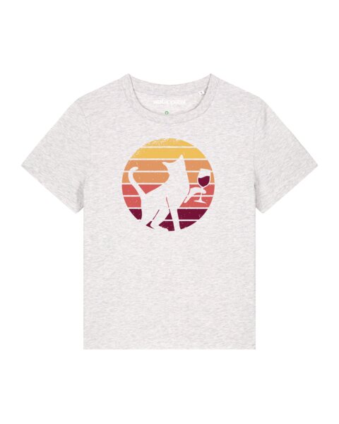 watapparel T-Shirt Frauen Sunset Katze & Rotwein von watapparel