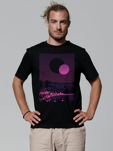 watapparel T-Shirt Unisex Sun and Moon Skyline von watapparel