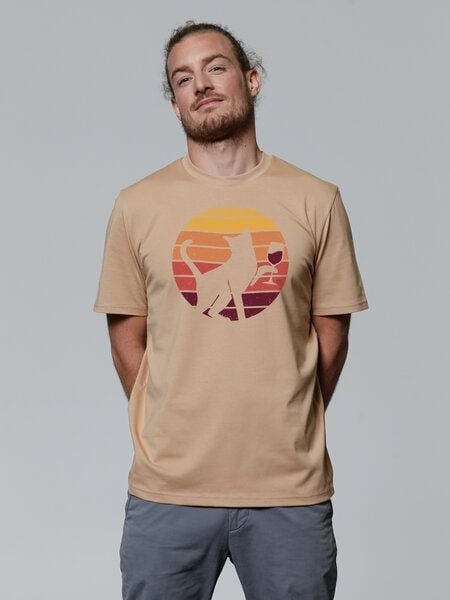 watapparel T-Shirt Unisex Sunset Katze & Rotwein watapparel T-Shirt Unisex Sunset Katze & Rotwein von watapparel