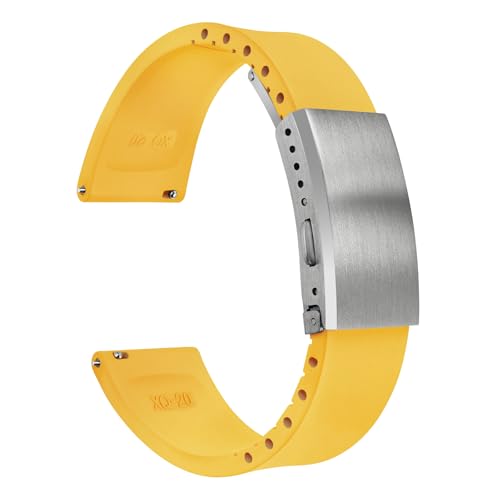watchdives Fluorkautschuk Uhrenarmband, Zuschneidbares Uhrenarmband mit Schnellverschluss, Weiches Ersatzarmband mit Gefräster Schließe für Männer und Frauen, 18 mm/19 mm/20 mm/21 mm/22 mm watchdives Fluorkautschuk Uhrenarmband, Zuschneidbares Uhrenarmband mit Schnellverschluss, Weiches Ersatzarmband mit Gefräster Schließe für Männer und Frauen, 18 mm/19 mm/20 mm/21 mm/22 mm von watchdives