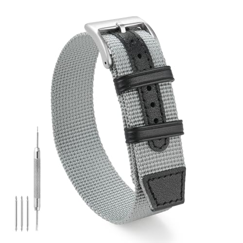 watchdives Nylon Uhrenarmband für Herren, Einteilige Militär Armband, 18mm 20mm 22mm von watchdives