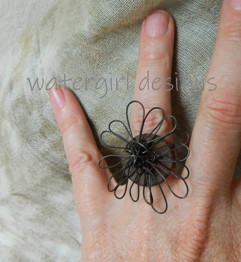 stahl - Und Kupferdraht Fundstückring von watergirldesigns
