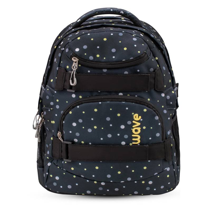 wave - Wave Wave Infinity Schulrucksack - Black and Yellow Dots Koffer24 von wave
