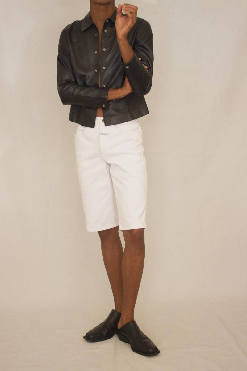 Anfang Der 1990Er Jahre Marithé Francoise Girbaud Creme Denim Board Shorts von waywardcollection