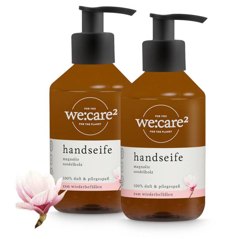 we:care2 Flüssigseife 2x Handseife 250ml Magnolie/Sandelholz - Flüssigseife Spender, 2-tlg. von we:care2