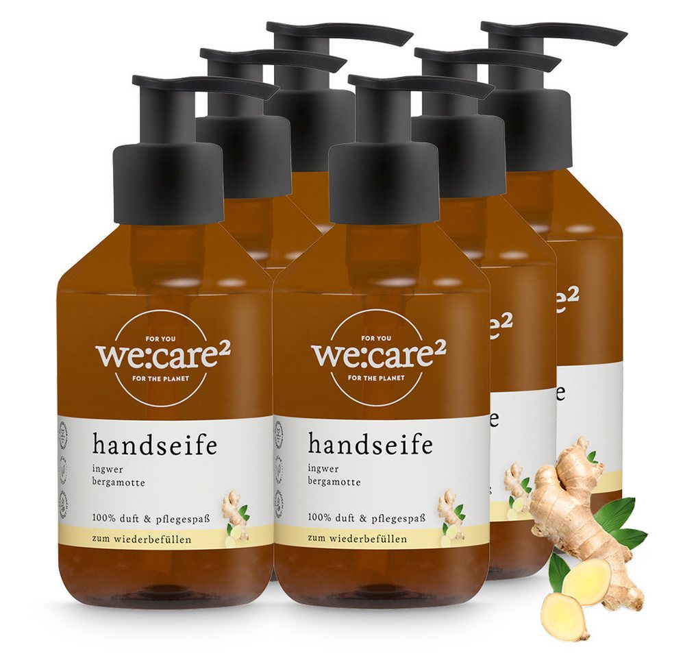 we:care2 Flüssigseife 6x Handseife 250ml Ingwer/Bergamotte - Flüssigseife Spender - Seife, 6-tlg. we:care2 Flüssigseife 6x Handseife 250ml Ingwer/Bergamotte - Flüssigseife Spender - Seife, 6-tlg. von we:care2