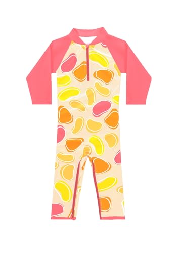 weVSwe Baby Badeanzug Hautschutz Langarm Rosa Früchte Bademode Mädchen Rash Guard mit Schritt-Reißverschluss 3 Jahre von weVSwe